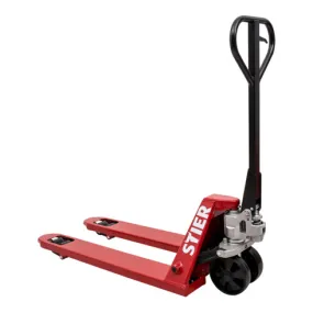 Transpalette STIER, capacité de charge 2 500 kg, longueur des fourches 800mm, pneus en nylon